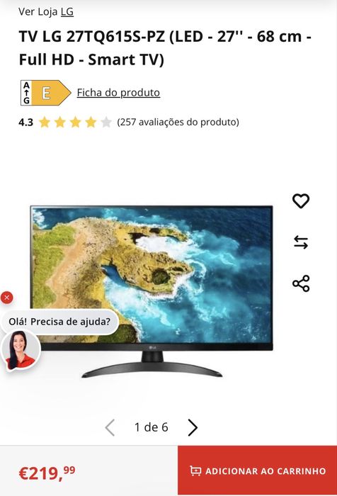 Monitor LG / 27 polegadas (SELADO)