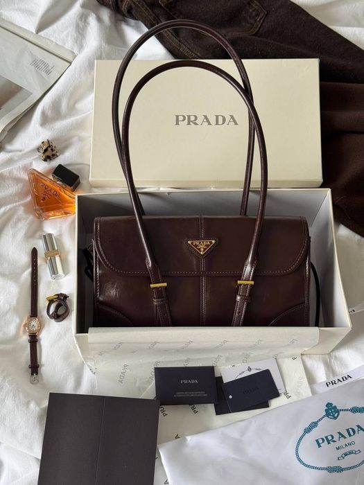Сумка Prada Large Leather / сумочка прада коричнева