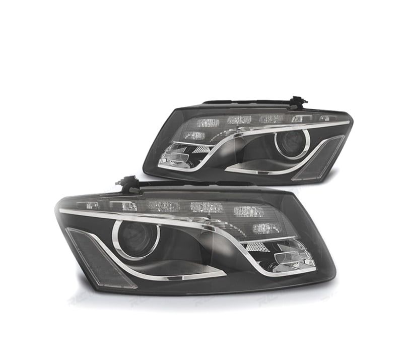 FARÓIS FRONTAIS AUDI Q5 08- LUZ DIURNA FUNDO PRETO
