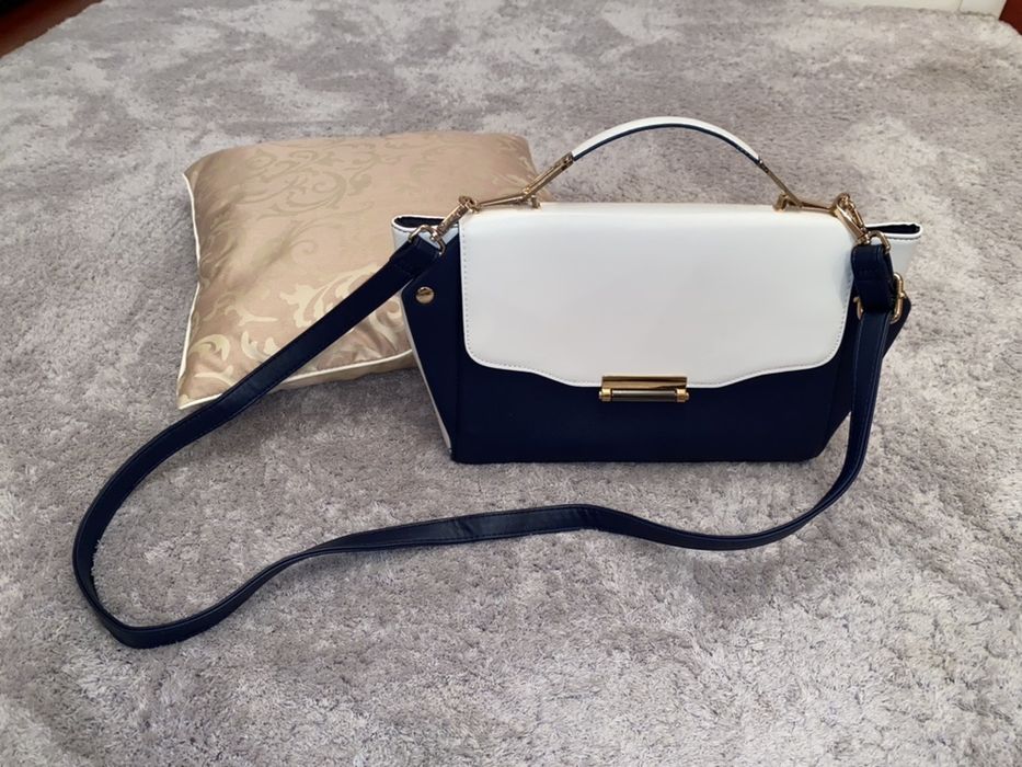 Torebka orsay biało granatowa