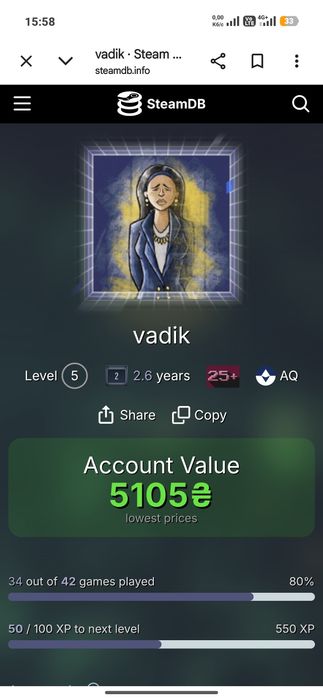 Продам акаунт в стім