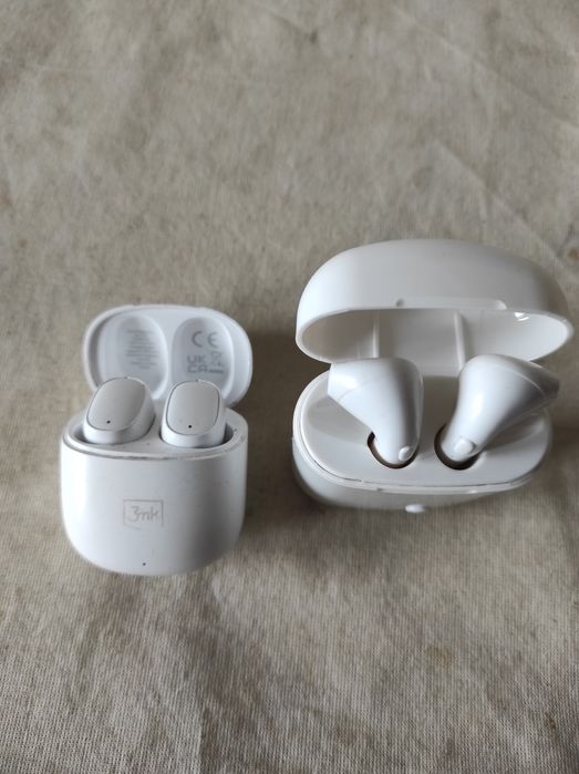 Słuchawki bezprzewodowe białe dwa zestawy