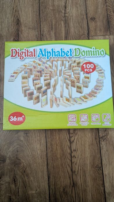 Розвиваюче дитяче дерев'яне доміно Digital Alphabet Domino.