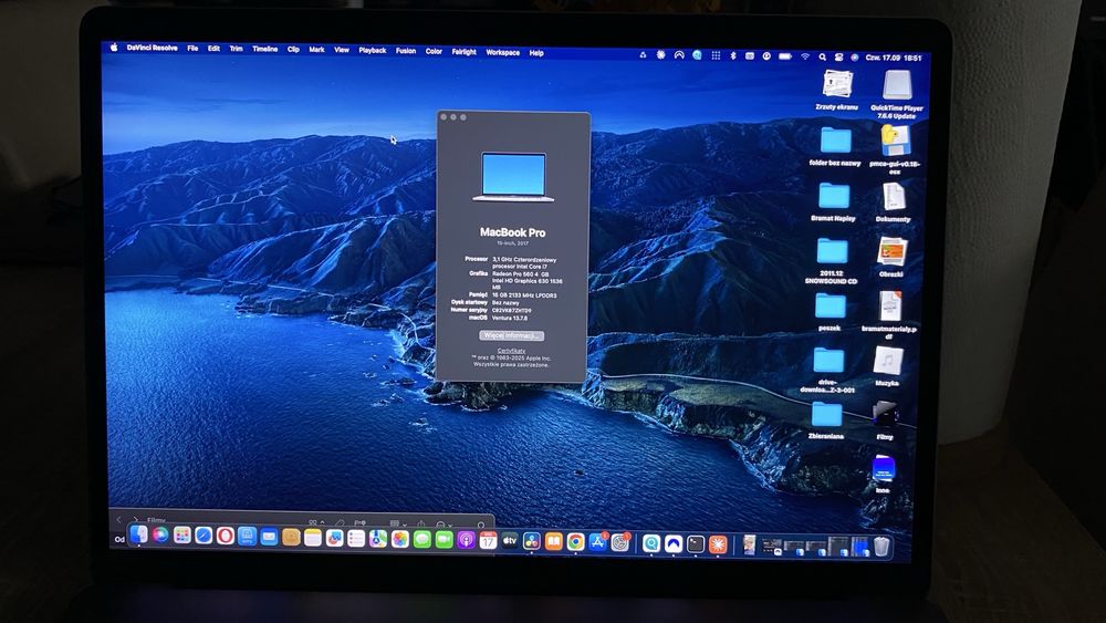 Macbook Pro 15” A1707 Dysk 1 TB Radeon Pro 560 4 GB Touchbar