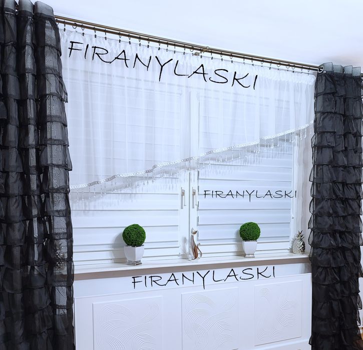 Firana 400 x 100 Firany Gotowe Firanki do pokoju kuchni koraliki