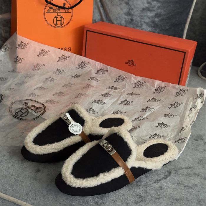 Зимние мюли тапки люкс бренд