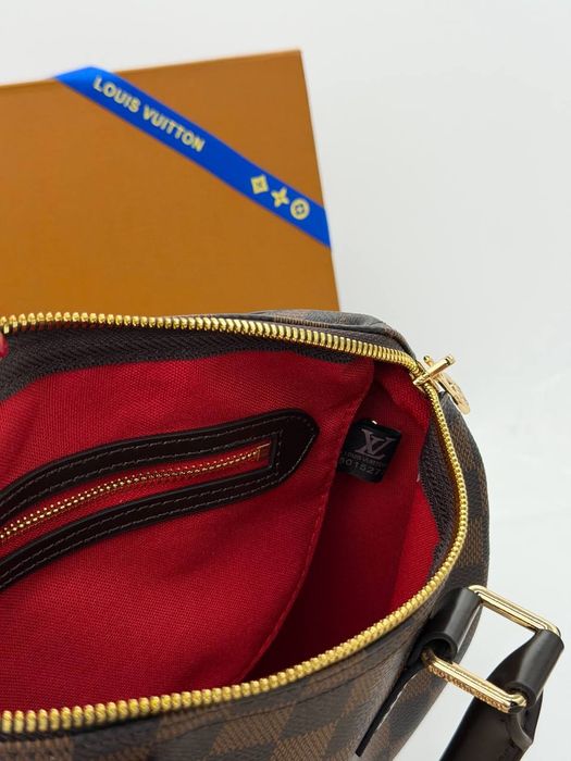 Louis Vuitton Speedy Bandouliete 25 Damier Ebene , кожаная сумка новая