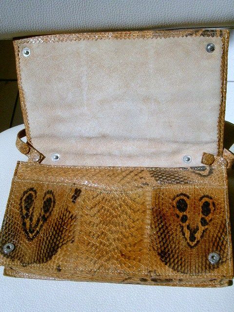 Carteiras vintage. Clutch Bags vintage em cobra/snake e 1 com pêlo/fur