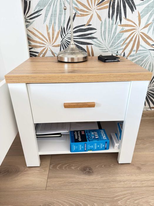 Komplet mebli do sypialni - łóżko 160×200 + 2 szafki + komoda