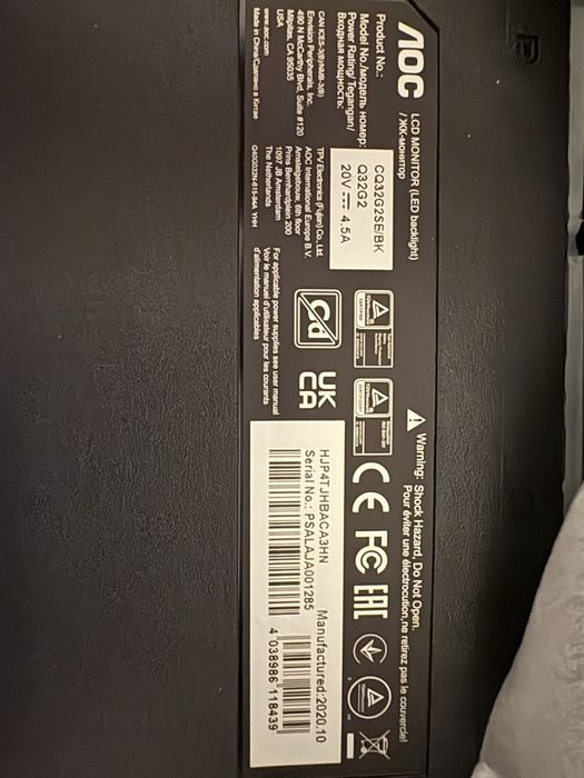 Monitor AOC CQ32G2SE 32"