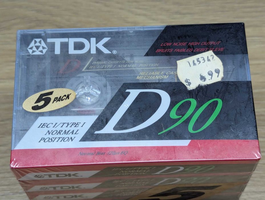 Аудио кассеты пак5шт. TDK D90  Аудіокасети нові Japan 1990р.