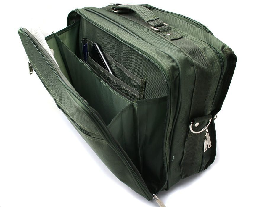 Duża torba męska do pracy Bellugio ciemno zielona pojemna mocna nowa