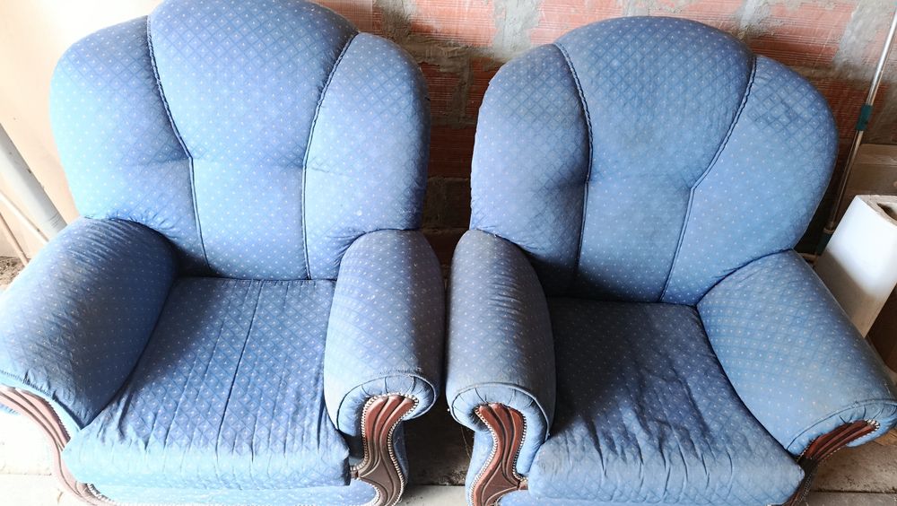 Sofás  usados tecido azul