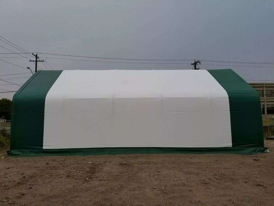 Hala namiotowa 6,1x12,2 m – Dwuspadowy dach, gruba plandeka PVC!