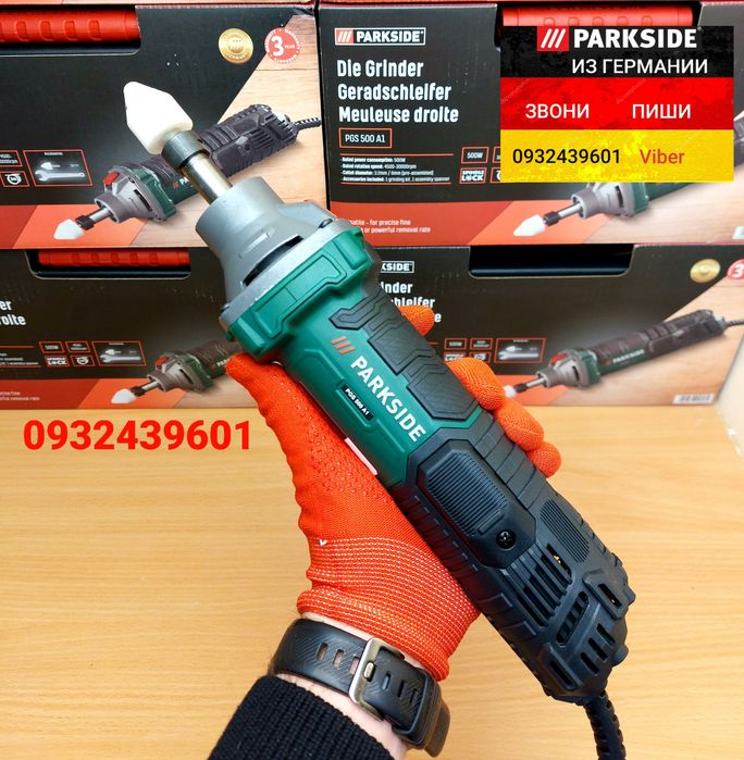 НОВАЯ прямая шлифмашина из ГЕРМАНИИ Parkside PGS 500 C2 в кейсе 500Вт
