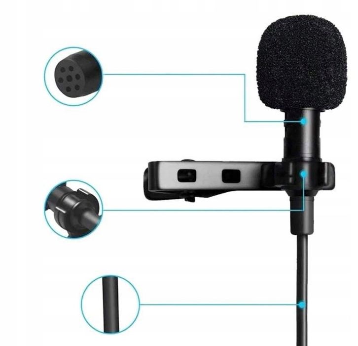 Mikrofon krawatowy zewnętrzny Klips  IPHONE