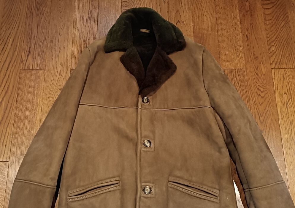 Kożuch Z Owczej Skóry Wełniany Naturalny Ciepły Zimowy r. M/L