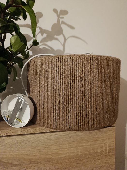 Lampa wisząca boho żyrandol juta naturalna handmade