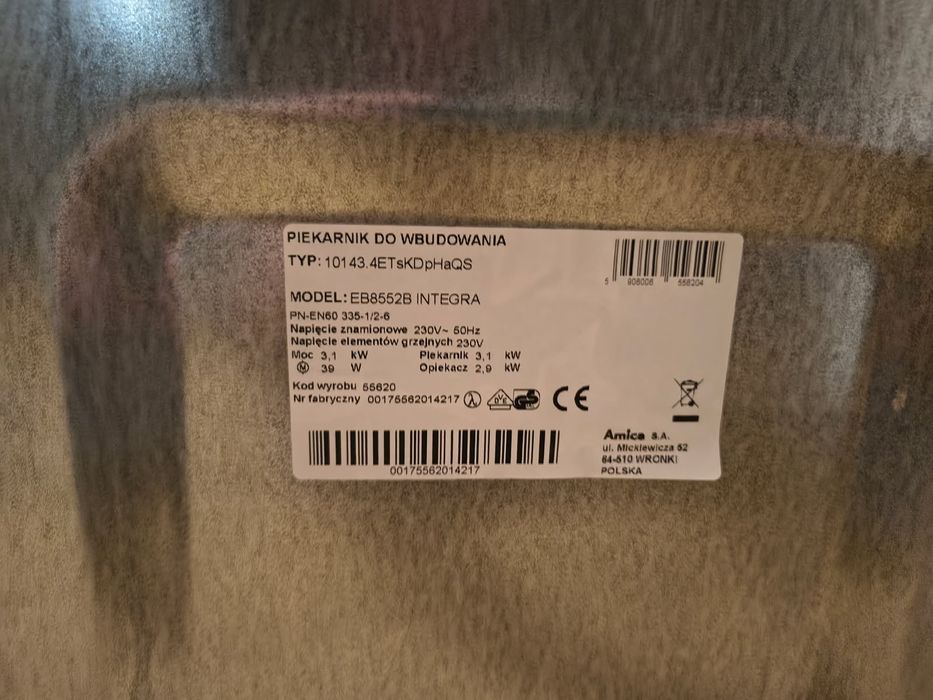 Piekarnik elektryczny pod zabudowę  Amica