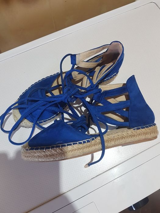 Buty espadryle sandały wiązane niebieskie 36.