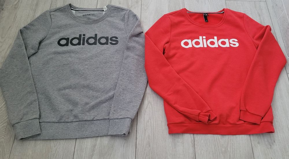 Кофта Adidas сіра червона реглан светр світшот