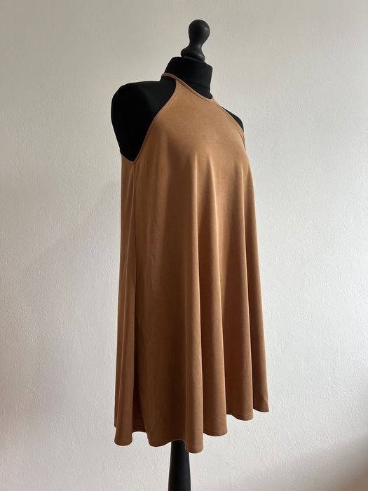 Letnia sukienka MLE collection S 36 brązowa na upały Tusk wiskoza