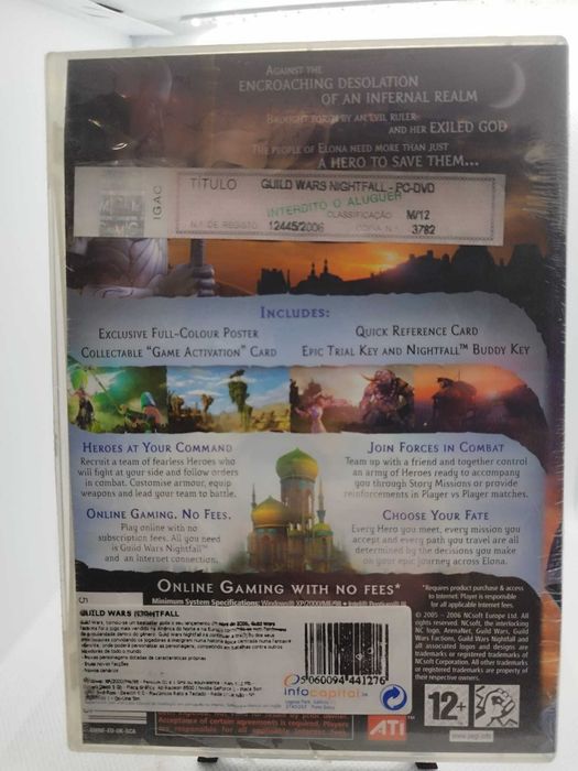 Guild Wars: Nightfall para PC (DVD-ROM), completamente selado em película original