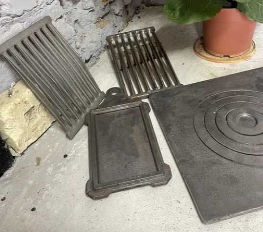 Колосник, шибер, чавунна плита, кутники, кочерга — деталі для печі