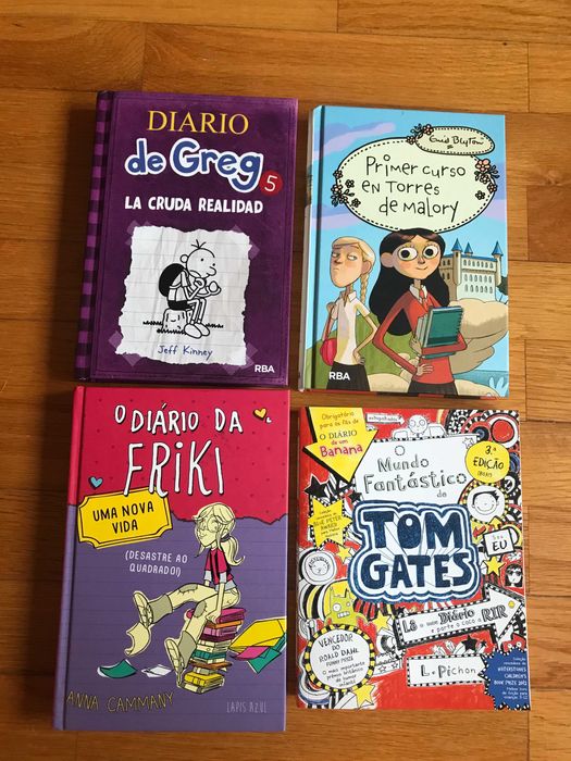 Diários Tom Gates, Friki, Greg, Enid Blyton (port e espanhol)