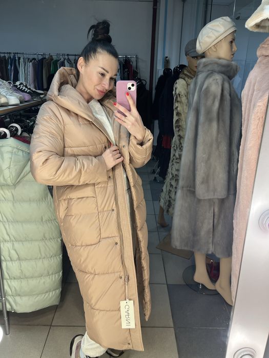 Розпродаж! Довге  пальто в кольорі пудра розмір M та L