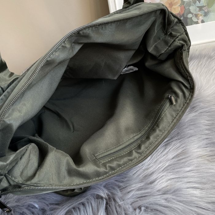 Torba duża khaki zieleń pikowana torebka shopper wiosna zamek