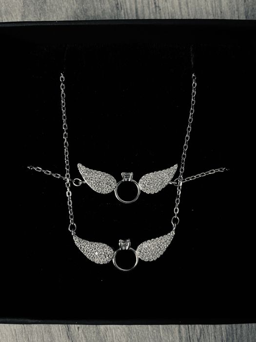 Naszyjnik i bransoletka srebrne