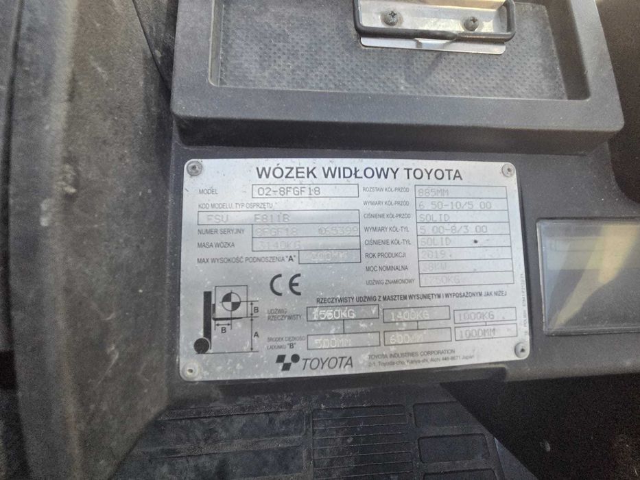 Toyota 02-8FGF18 wózek widłowy