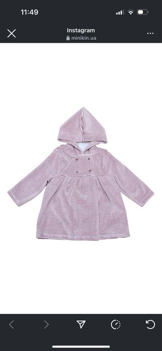 Велюрова кофта minikin 2-3 роки Нова