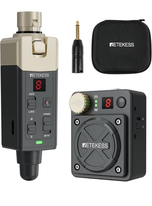 Бездротова система моніторингу IEM 2.4GHz Retekess TA101, передавач + приймач, низька затримка, 8 каналів