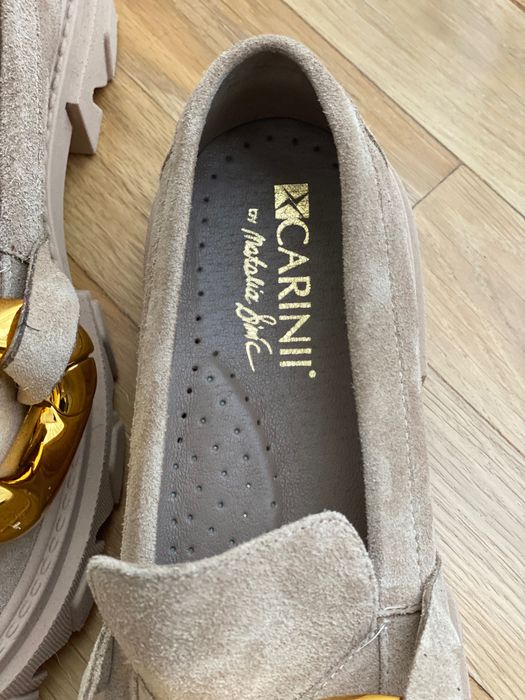 Buty mokasyny nowe -  skóra zamsz rozm.40