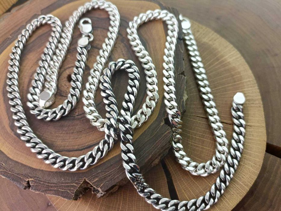 Серебряная цепь Панцирная, цепочка мужская. Срібний чоловічий ланцюг