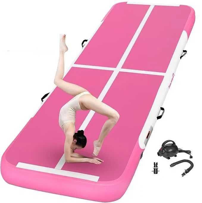 FBSPORT Mata gimnastyczna 3M 1m 10cm  Nadmuchiwany materac do ćwiczeń