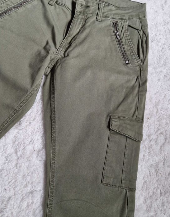 Spodnie damskie jeansowe cargo khaki CUBUS  r. S
