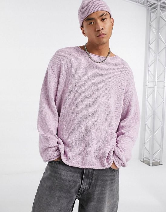 Fioletowy sweter męski klasyczny luźny xs 2ueq