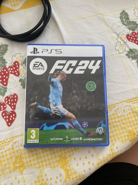 Ps5+ dualsense+ FC 24+ suporte + cabos