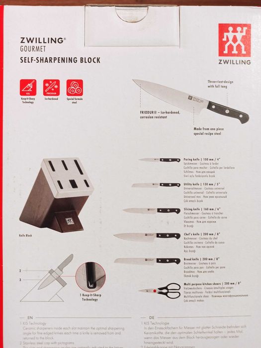 NOWY Zwilling Gourmet Zestaw noży w bloku samoostrzącym 7 el. komplet