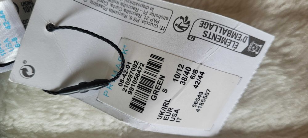 Zielony rozciągliwy elastyczny top Primark, roz S
