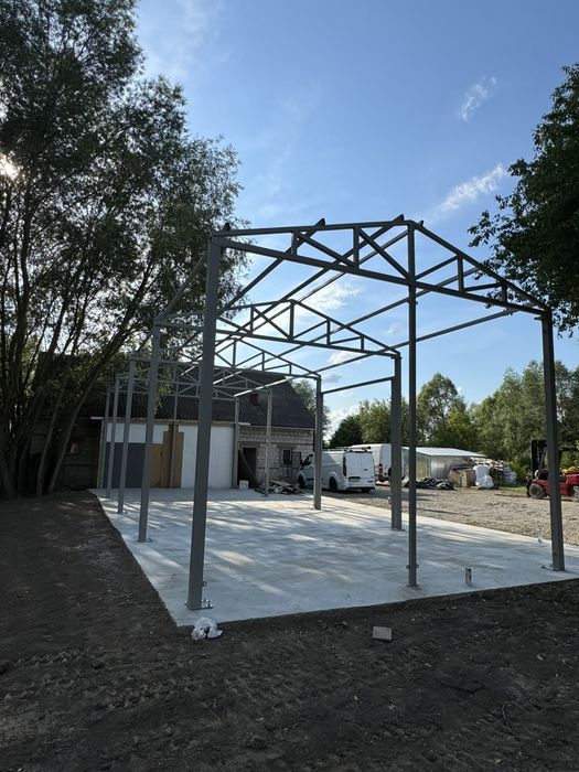 Hala garaż magazyn konstrukcja kratownice dźwigary słupy 10x24x4