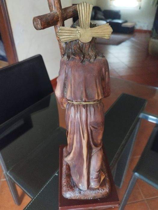 Arte sacra estátua do Senhor dos Passos em marfinite  45cm