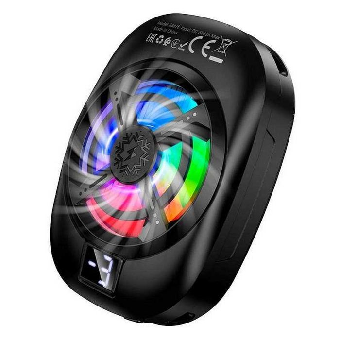 Игровой кулер для смартфона HOCO GM76 Blue Diamond | 3 скорости | LED