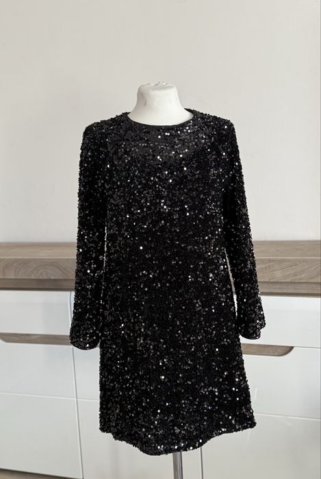 Nowa sukienka cekinowa czarna xs