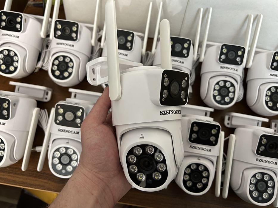 Вулична подвійна IP66 12мп Wi-Fi камера відеоспостереження топ краща