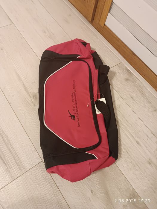 Różowo-czarna torba na gimnastykę artystyczną rhythmic gymnastics