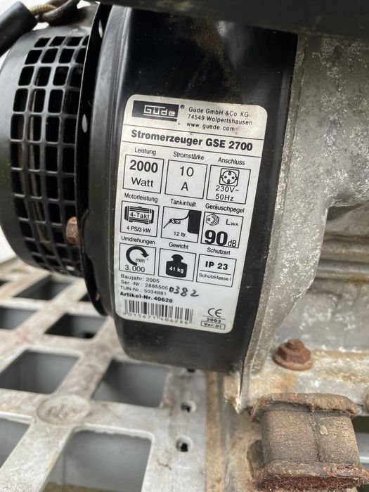 Agregat prądotwórczy Gude GSE  2700 z Niemiec